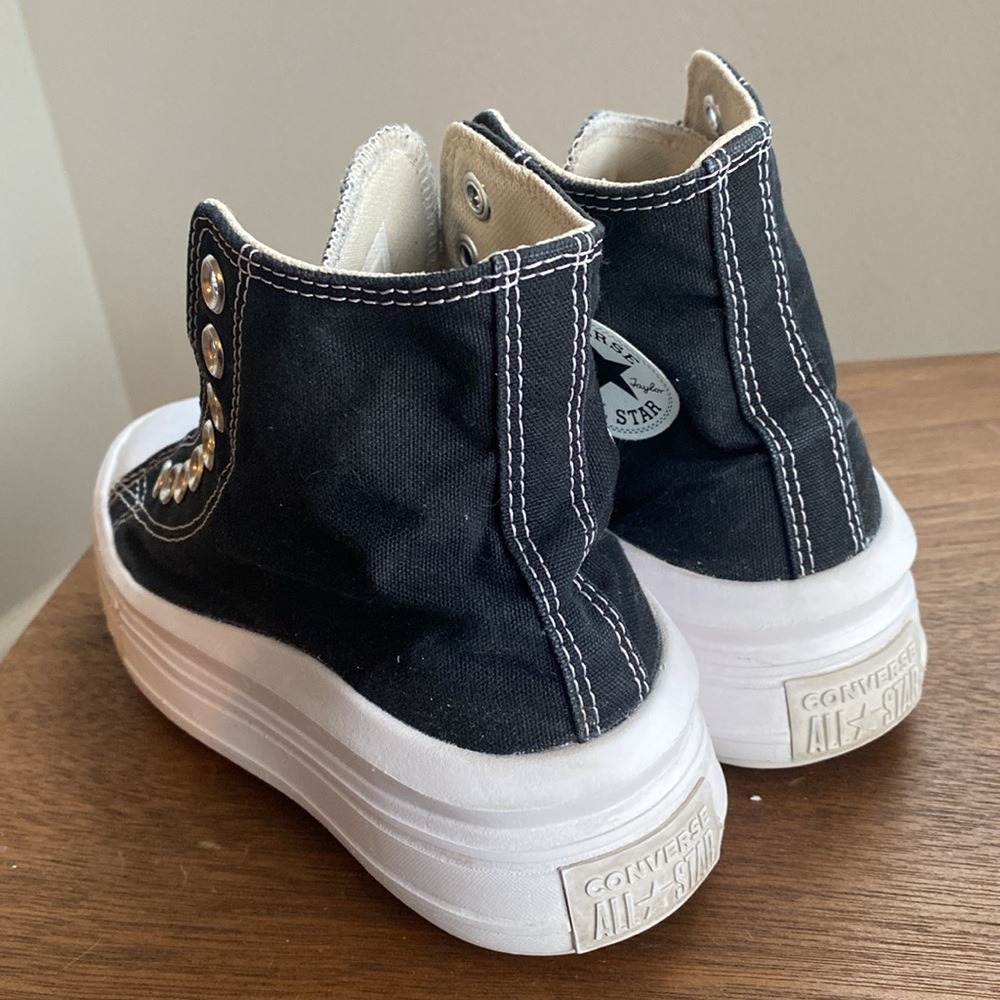 Converse All Star Chuck Taylor Move Black Platform High Tops Sneakers, Women’s 5 - Picture 5 of 16